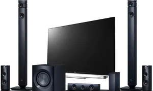 Modern Home Theater Setup PNG Image