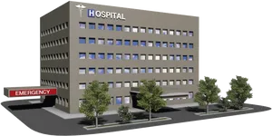 Modern Hospital Building Exterior3 D Rendering PNG Image