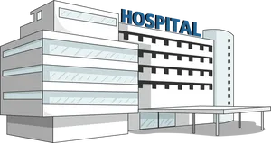 Modern Hospital Building Illustration PNG Image