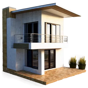 Modern House With Balcony Views Png Gxl PNG Image