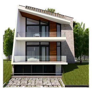 Modern House With Balcony Views Png Pml68 PNG Image