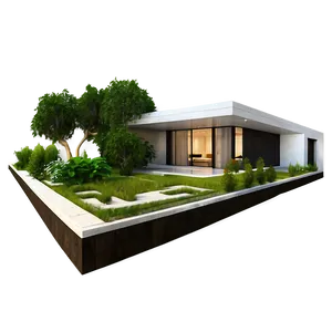 Modern House With Indoor Garden Png Eqp PNG Image