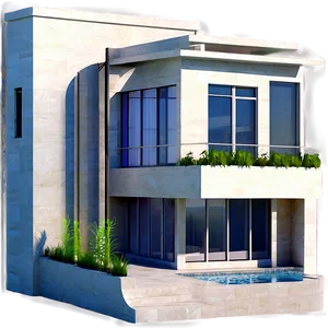 Modern House With Rooftop Terrace Png 70 PNG Image