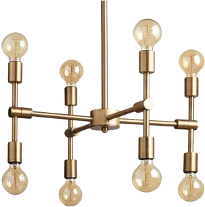 Modern Industrial Chandelier PNG Image