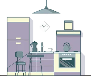 Modern Kitchen Illustration PNG Image