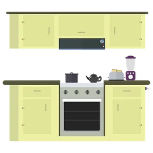 Modern Kitchen Setup Vector PNG Image