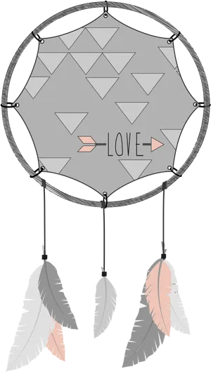 Modern Love Themed Dreamcatcher PNG Image