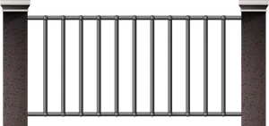 Modern Metal Fence Design PNG Image