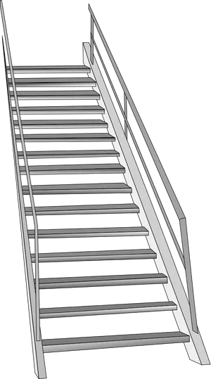 Modern Metal Staircase Design PNG Image