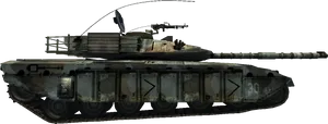 Modern Military Tank Profile PNG Image