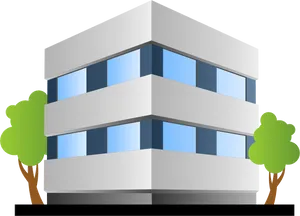 Modern Office Building Vector Illustration PNG Image