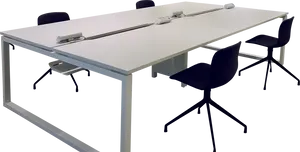 Modern Office Conference Tablewith Chairs.png PNG Image