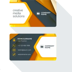 Modern Orange Business Card Design PNG Image