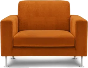 Modern Orange Loveseat Furniture PNG Image