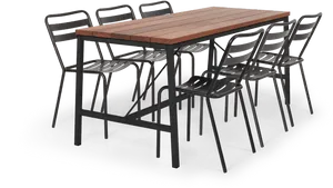 Modern Outdoor Dining Set PNG Image