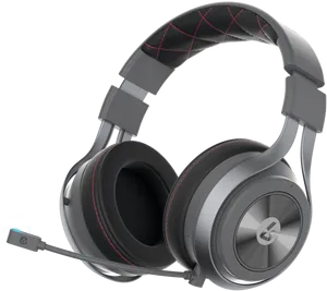 Modern Over Ear Headphoneswith Microphone PNG Image