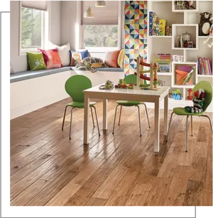 Modern Playroomwith Dark Wood Flooring PNG Image