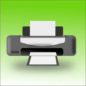 Modern Printer Icon Green Background PNG Image