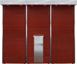 Modern Red Storage Unit Facade PNG Image