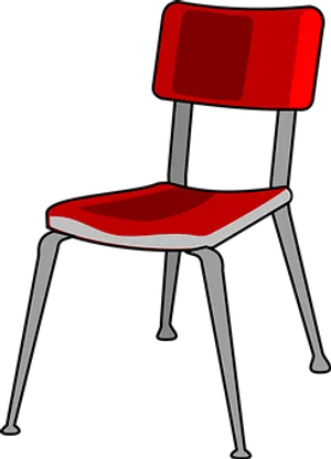 Modern Redand Black Chair Graphic PNG Image