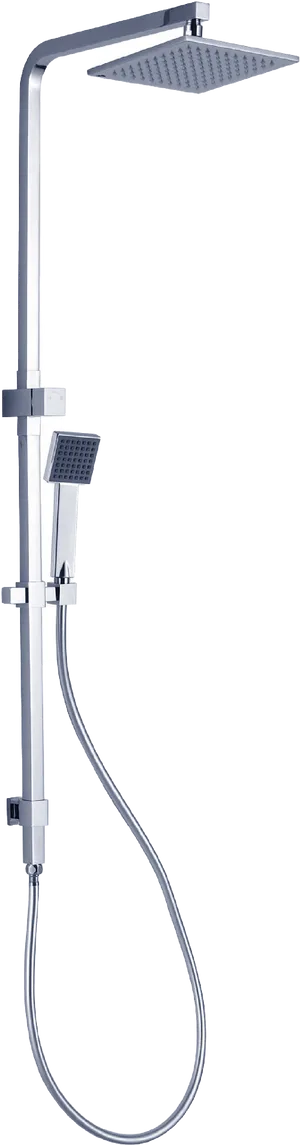 Modern Shower Systemwith Rainfall Headand Handheld PNG Image