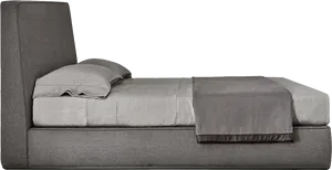 Modern Single Bedwith Headboard PNG Image