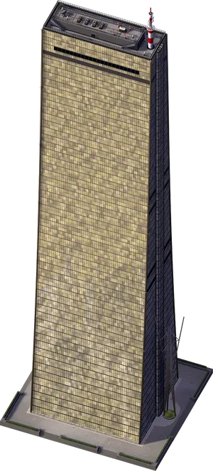 Modern Skyscraper Isometric View PNG Image