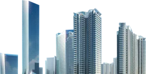 Modern_ Skyscrapers_ Against_ Night_ Sky PNG Image