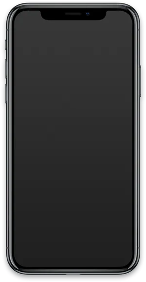 Modern Smartphone Front View_ Black Screen PNG Image