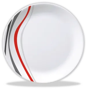 Modern Striped Dinner Plate PNG Image