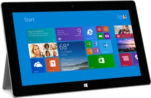 Modern Tablet Displaying Start Screen PNG Image