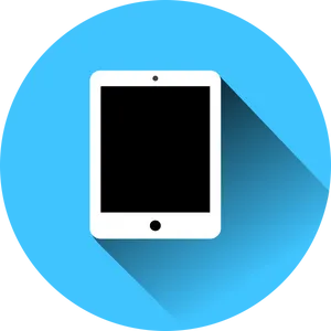 Modern Tablet Icon Flat Design PNG Image