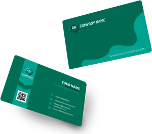 Modern Teal Business Card Design PNG Image