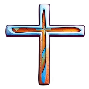 Modern Thin Cross Art Png 06292024 PNG Image