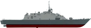 Modern Warship Profile PNG Image