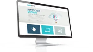 Modern Web Design Monitor Display PNG Image