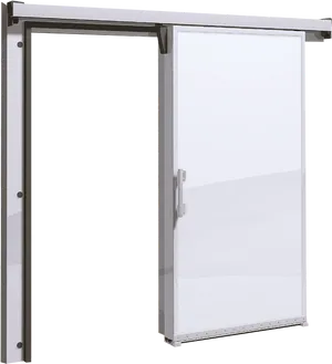 Modern White Sliding Door PNG Image