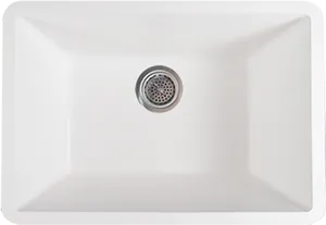 Modern White Square Sink Top View PNG Image