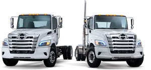 Modern White Transport Trucks PNG Image