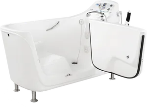 Modern White Walk In Bathtub PNG Image