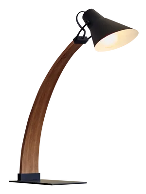 Modern Wooden Arched Desk Lamp PNG