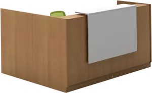 Modern Wooden Office Cubicle PNG