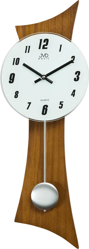 Modern Wooden Pendulum Clock PNG Image