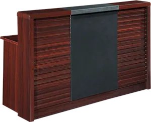 Modern Wooden Reception Desk PNG
