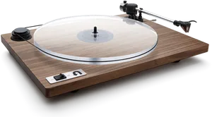 Modern Wooden Turntable Design PNG Image