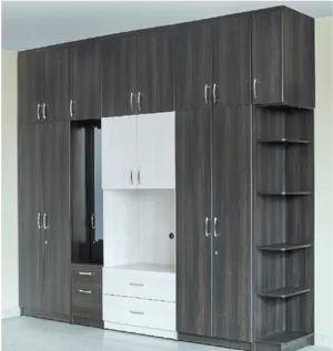 Modern Wooden Wardrobe Design PNG Image