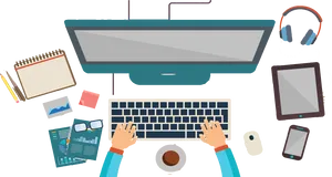 Modern Workspace Setup PNG Image