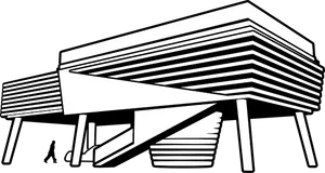 Modernist Architecture Sketch PNG