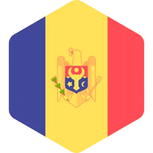 Moldova Flag Hexagon Graphic PNG Image