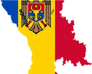 Moldova Flag Map PNG Image